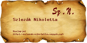 Szlezák Nikoletta névjegykártya