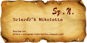 Szlezák Nikoletta névjegykártya