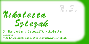 nikoletta szlezak business card